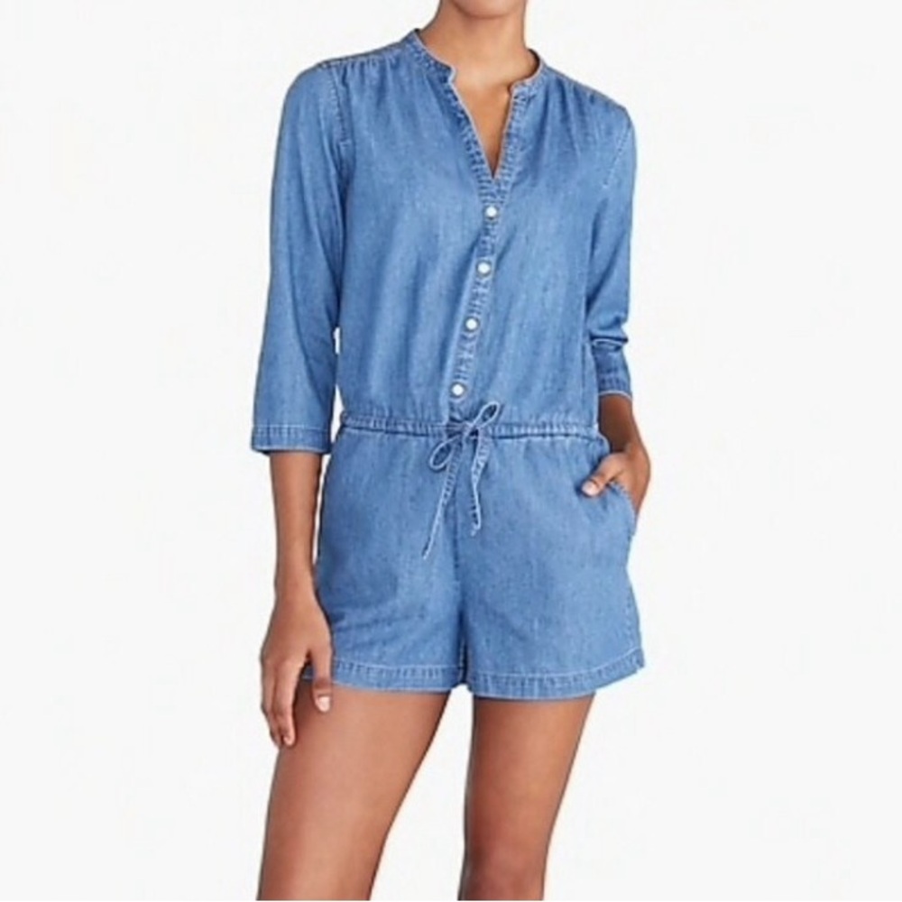 J.Crew x Mercantile Blue Denim Romper